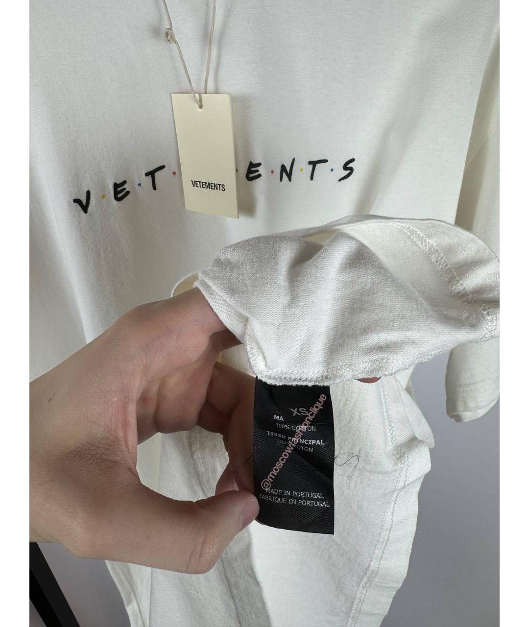 VETEMENTS Белая хлопковая футболка, фото 7