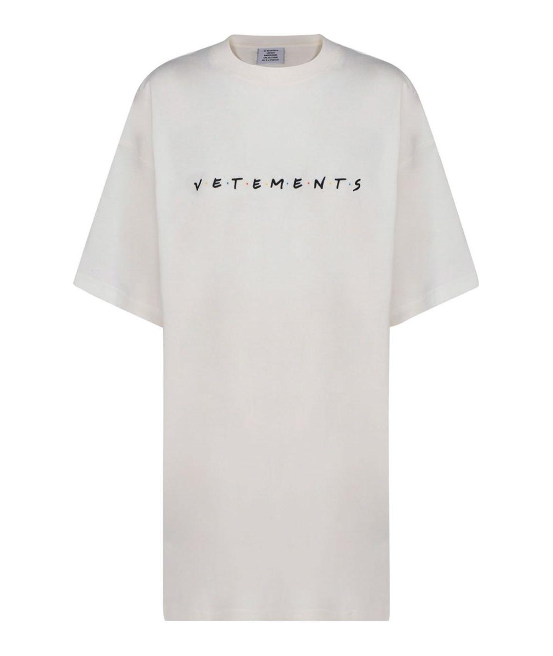 VETEMENTS Белая хлопковая футболка, фото 1