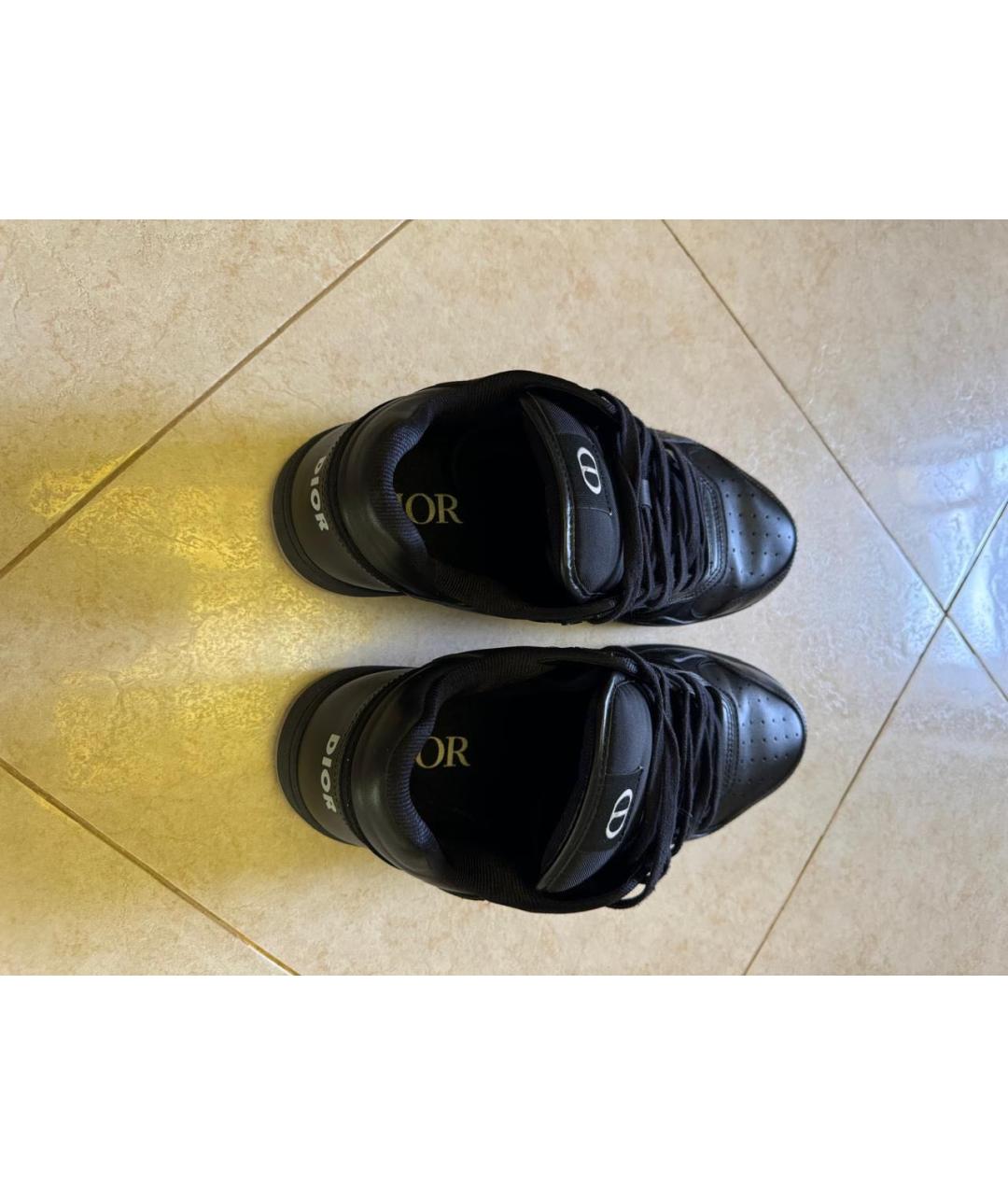 CHRISTIAN DIOR Черные кожаные низкие кроссовки / кеды, фото 5