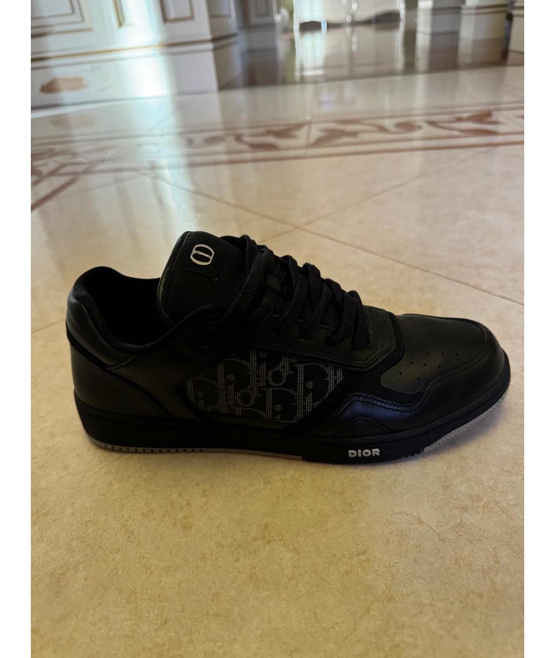 CHRISTIAN DIOR Черные кожаные низкие кроссовки / кеды, фото 2