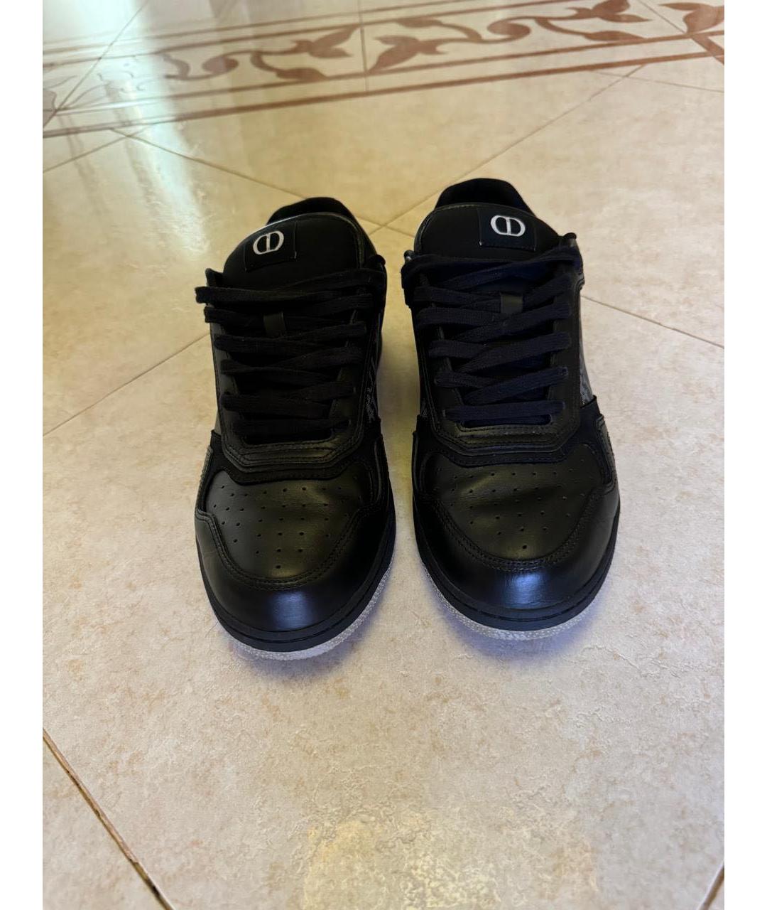 CHRISTIAN DIOR Черные кожаные низкие кроссовки / кеды, фото 3