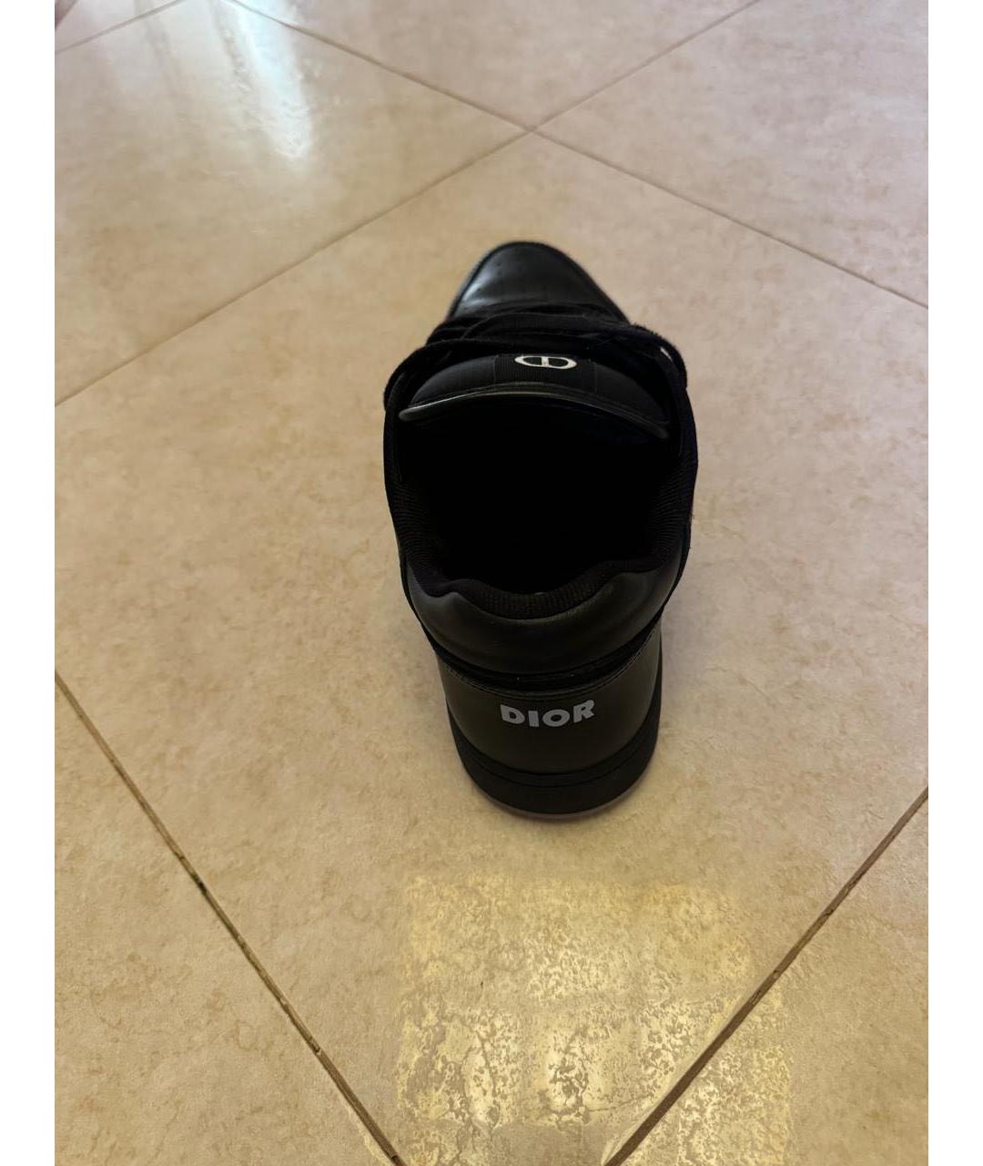 CHRISTIAN DIOR Черные кожаные низкие кроссовки / кеды, фото 4