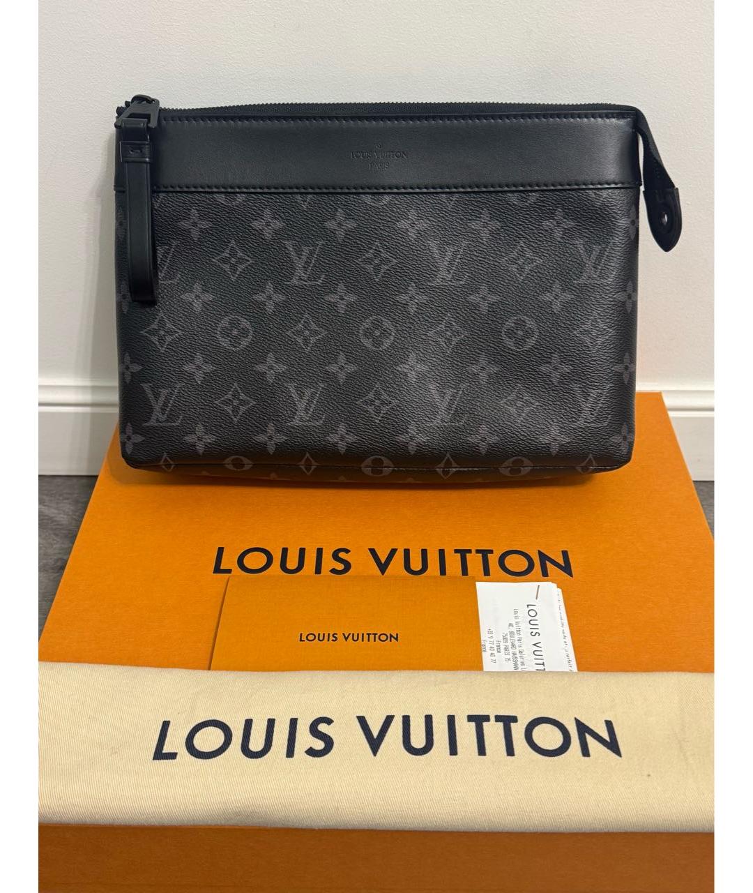 LOUIS VUITTON Черная барсетка, фото 9