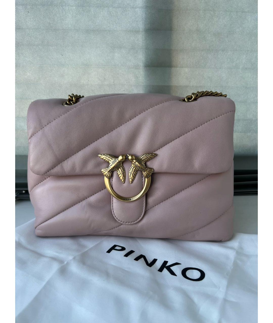 PINKO Розовая кожаная сумка через плечо, фото 8