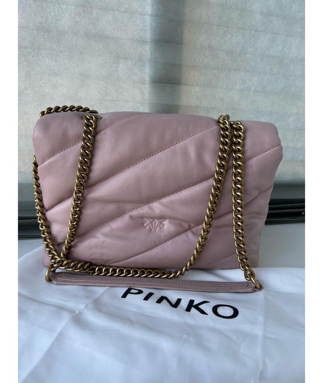 PINKO Розовая кожаная сумка через плечо, фото 2