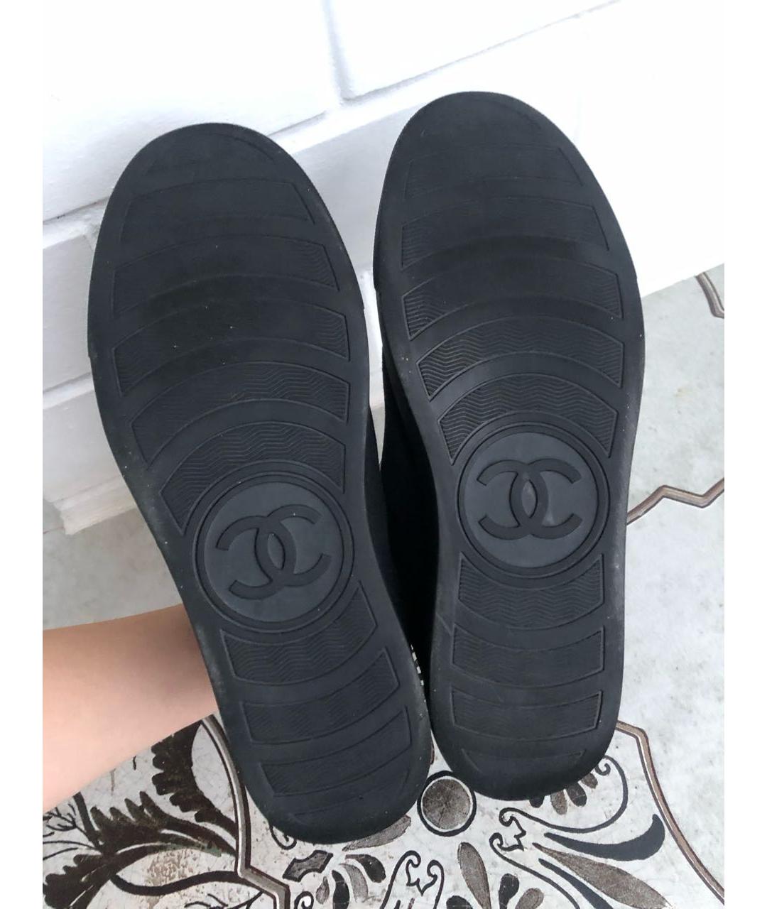 CHANEL Черные текстильные кеды, фото 8