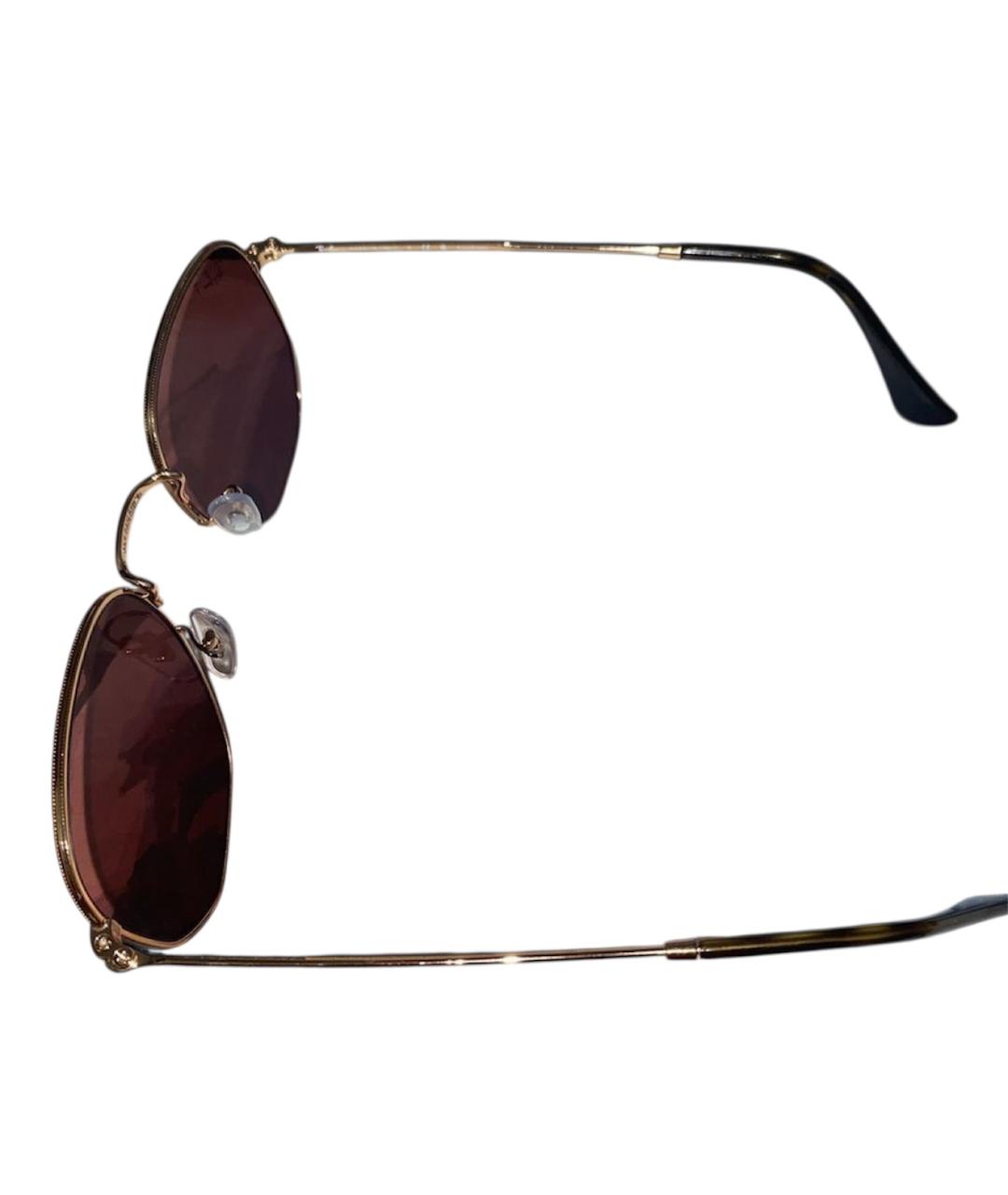 RAY BAN Бордовые металлические солнцезащитные очки, фото 2