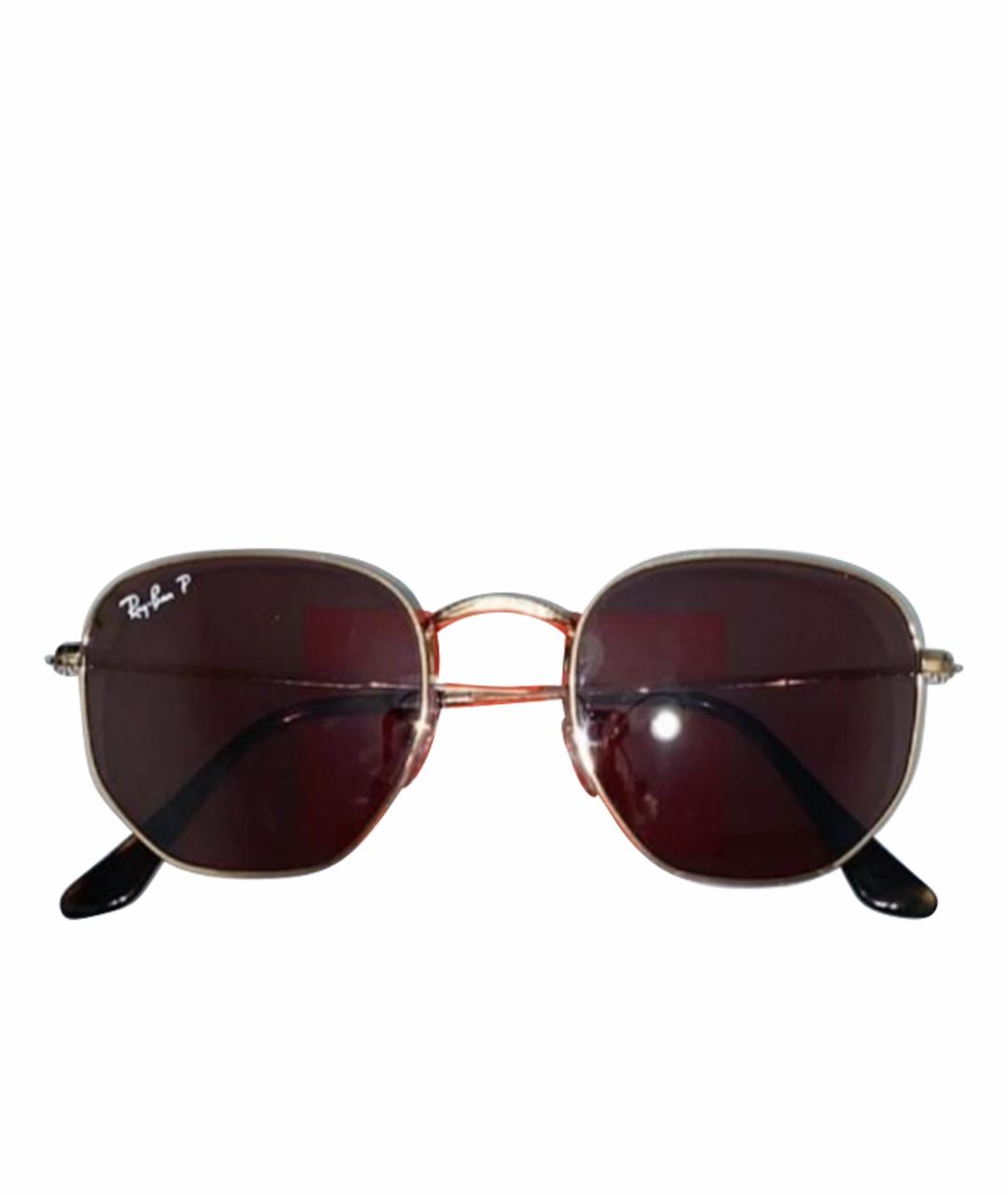 RAY BAN Бордовые металлические солнцезащитные очки, фото 1