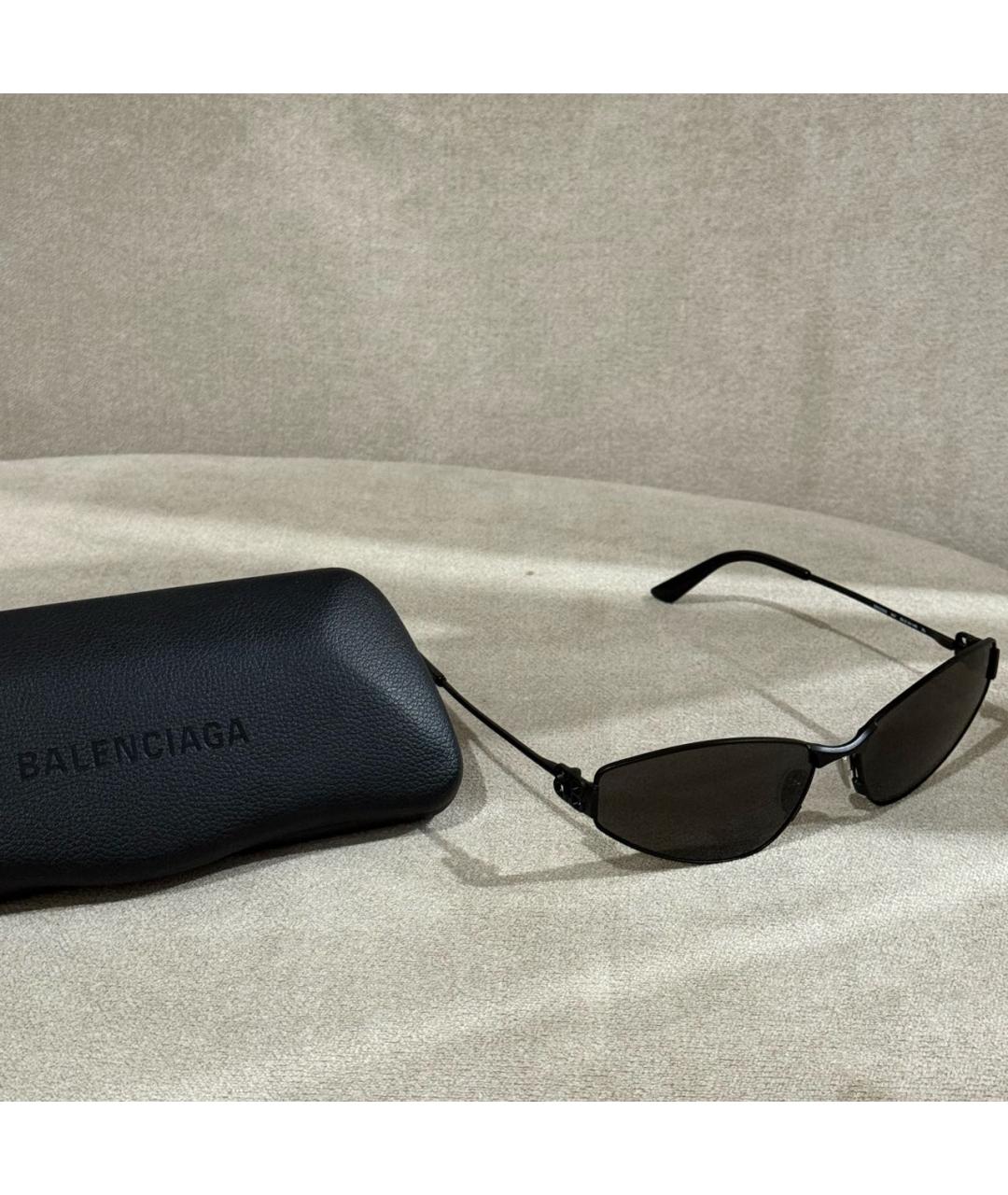 BALENCIAGA Черные металлические солнцезащитные очки, фото 6