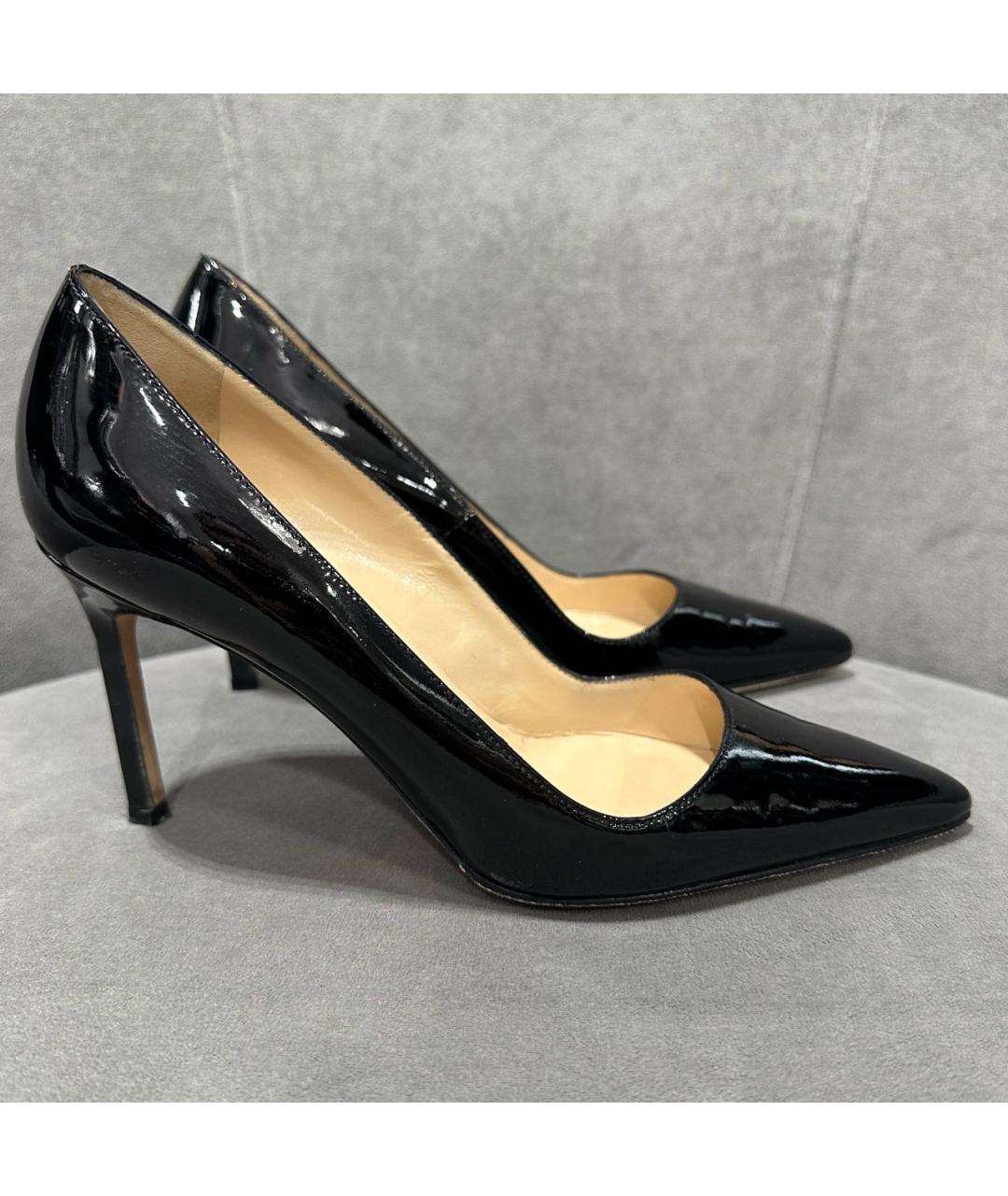 MANOLO BLAHNIK Черные туфли из лакированной кожи, фото 6