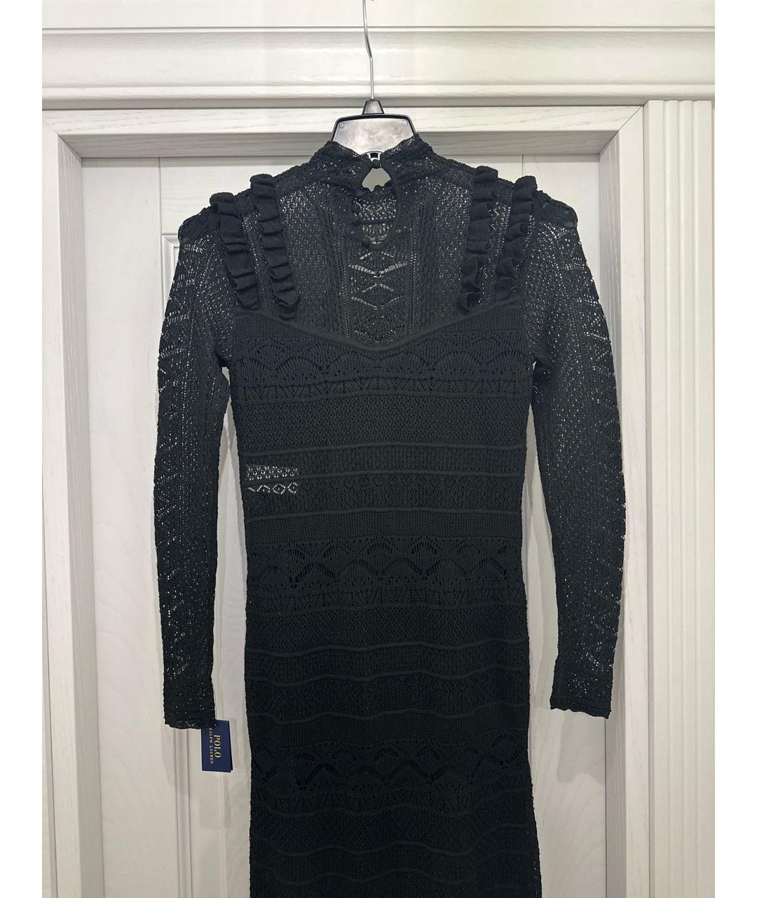 RALPH LAUREN Черное вискозное вечернее платье, фото 5