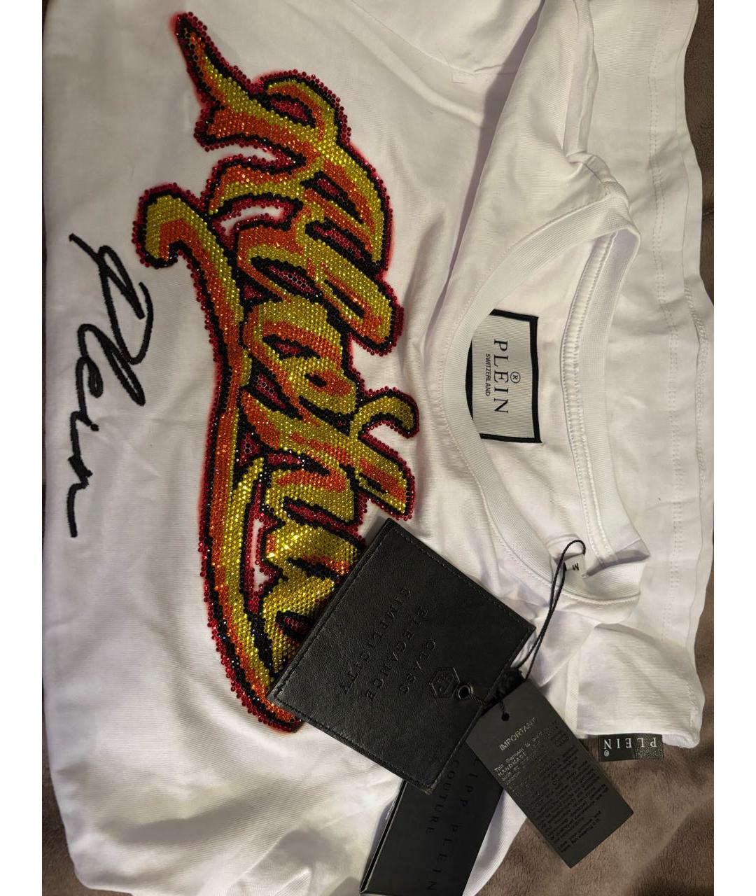 PHILIPP PLEIN Белая хлопковая футболка, фото 3