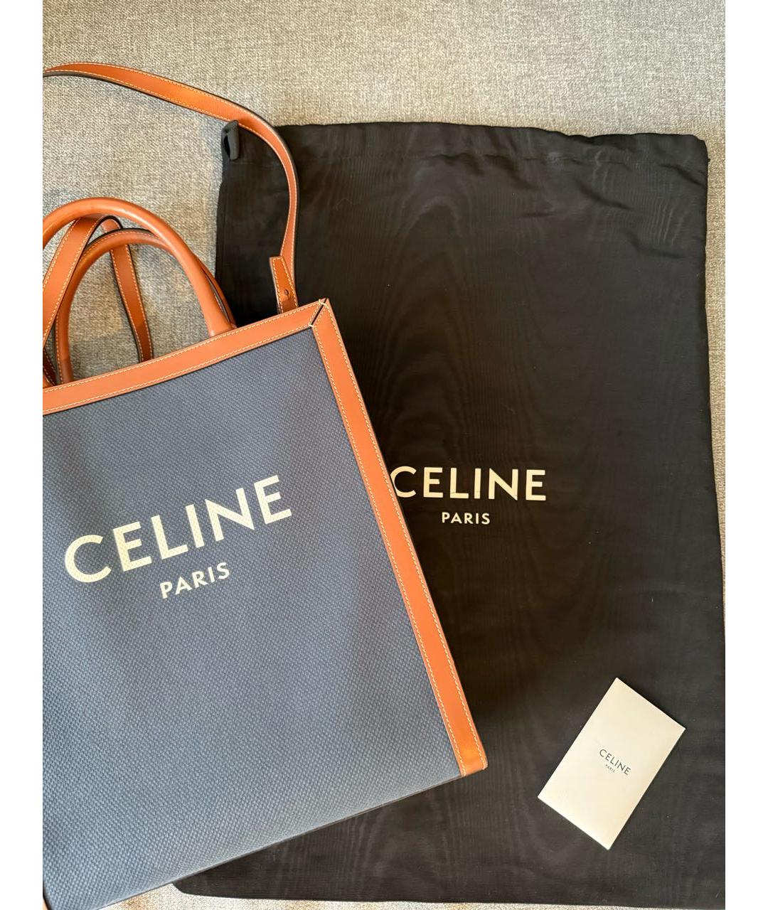 CELINE Темно-синяя сумка тоут, фото 5
