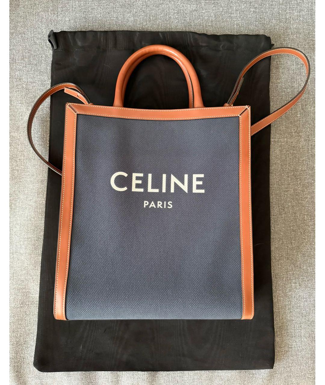 CELINE Темно-синяя сумка тоут, фото 3