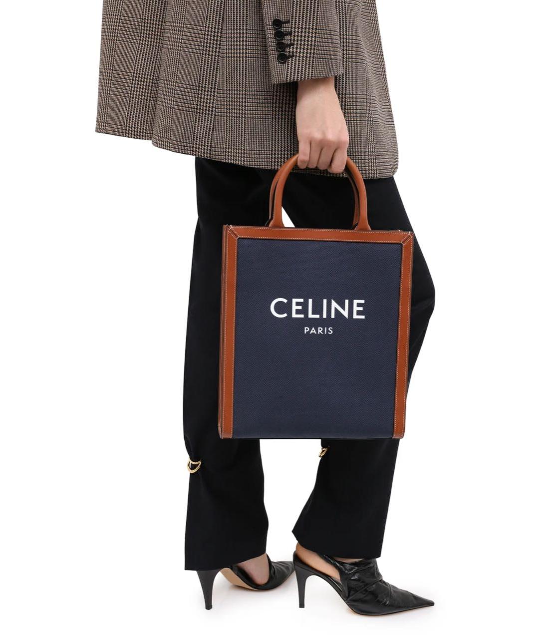 CELINE Темно-синяя сумка тоут, фото 8