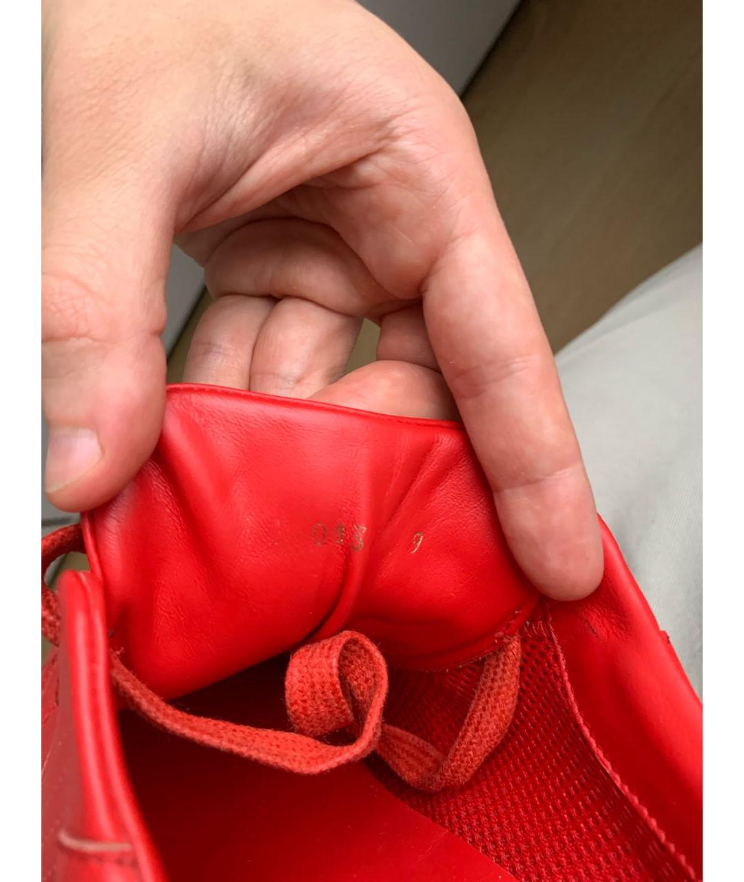LOUIS VUITTON Красные кожаные низкие кроссовки / кеды, фото 7
