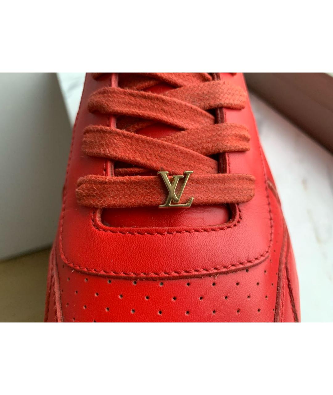 LOUIS VUITTON Красные кожаные низкие кроссовки / кеды, фото 8