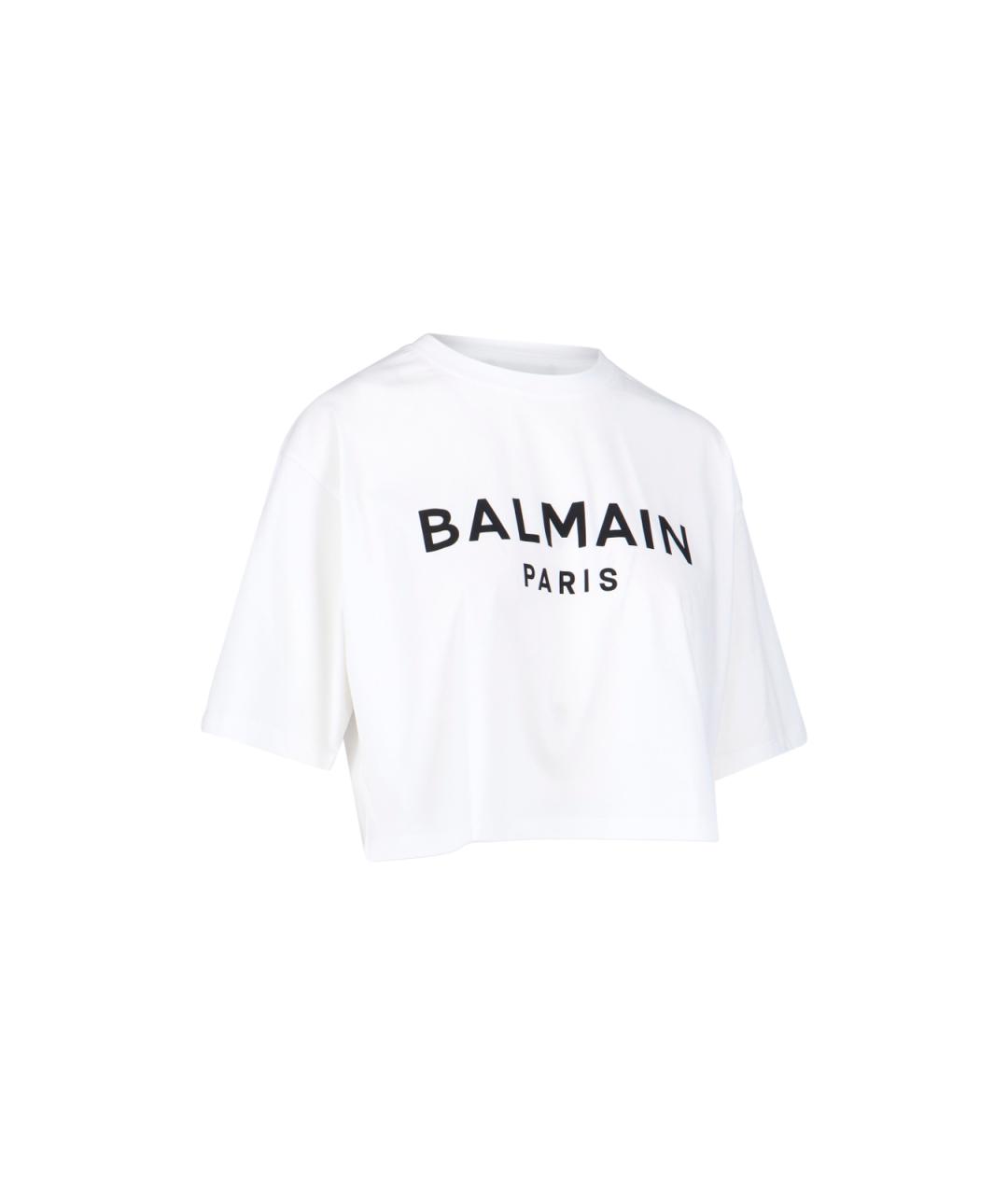 BALMAIN Белая хлопковая футболка, фото 2