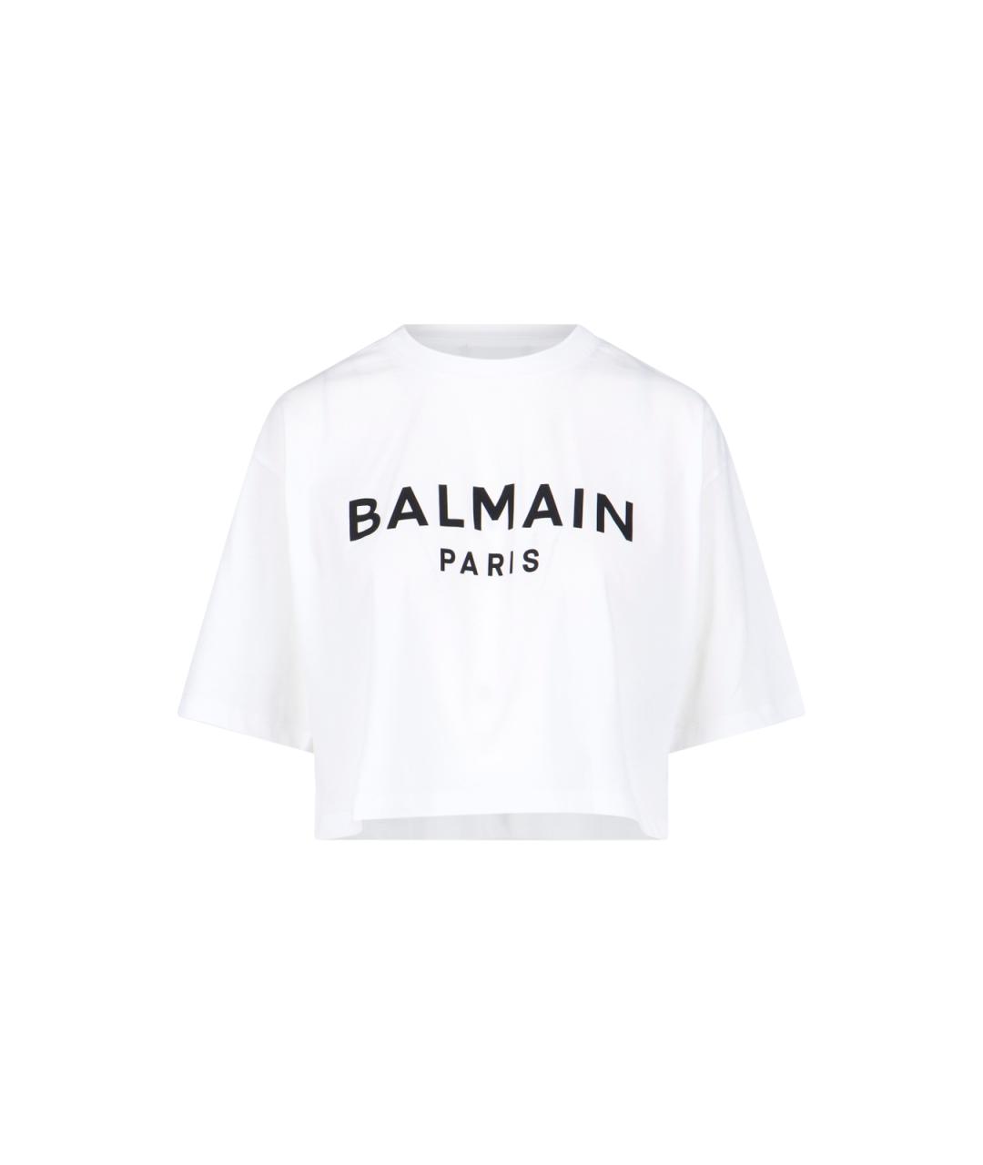 BALMAIN Белая хлопковая футболка, фото 1