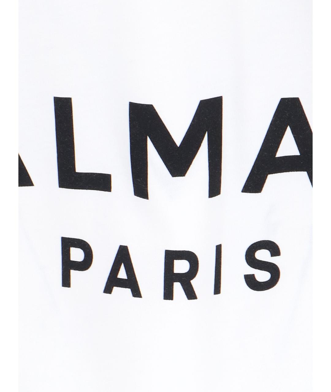 BALMAIN Белая хлопковая футболка, фото 4