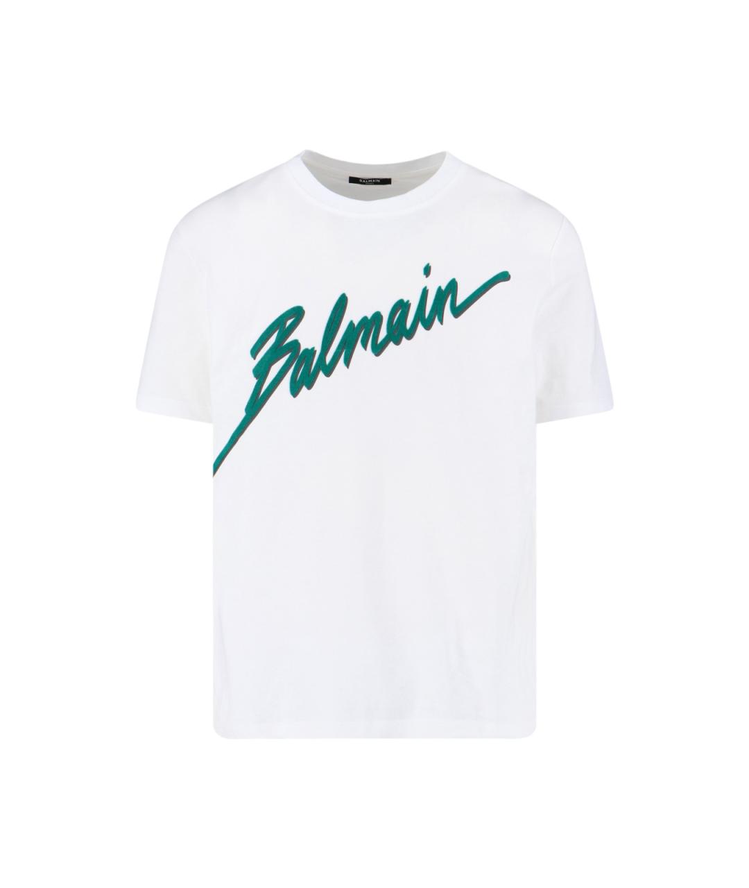 BALMAIN Белая хлопковая футболка, фото 1