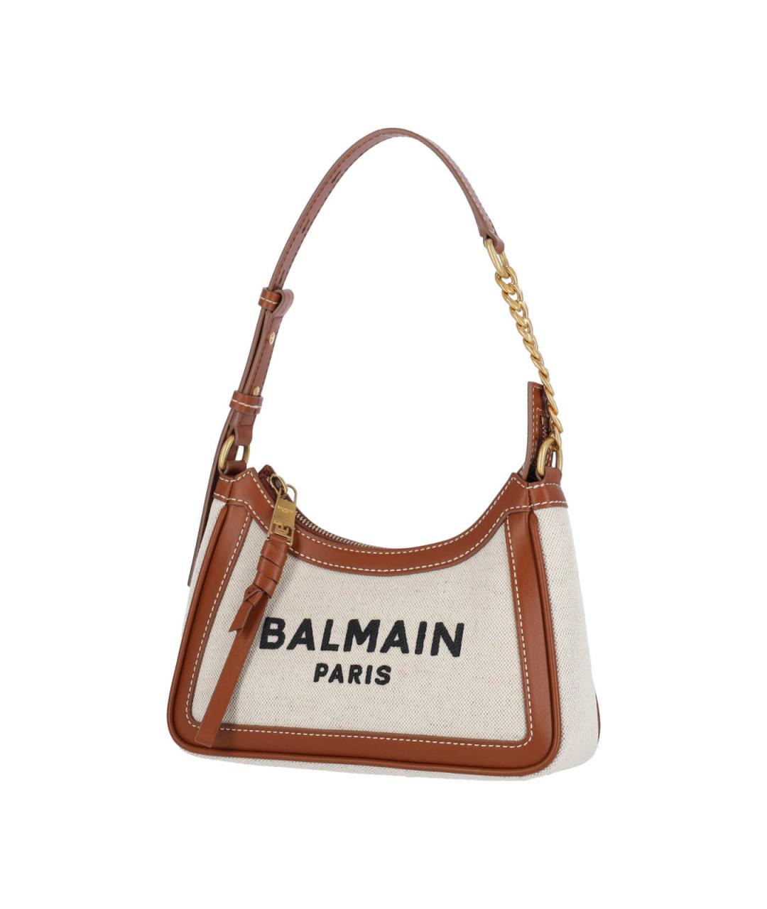 BALMAIN Бежевая тканевая сумка через плечо, фото 2