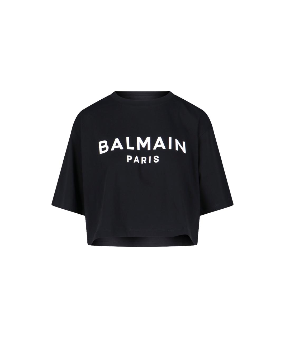 BALMAIN Черная хлопковая футболка, фото 1