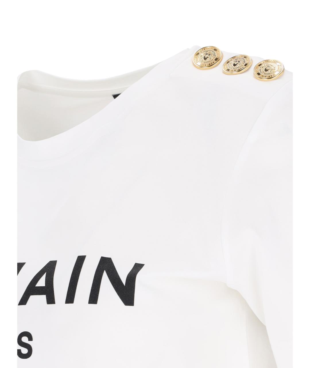 BALMAIN Белая хлопковая футболка, фото 3