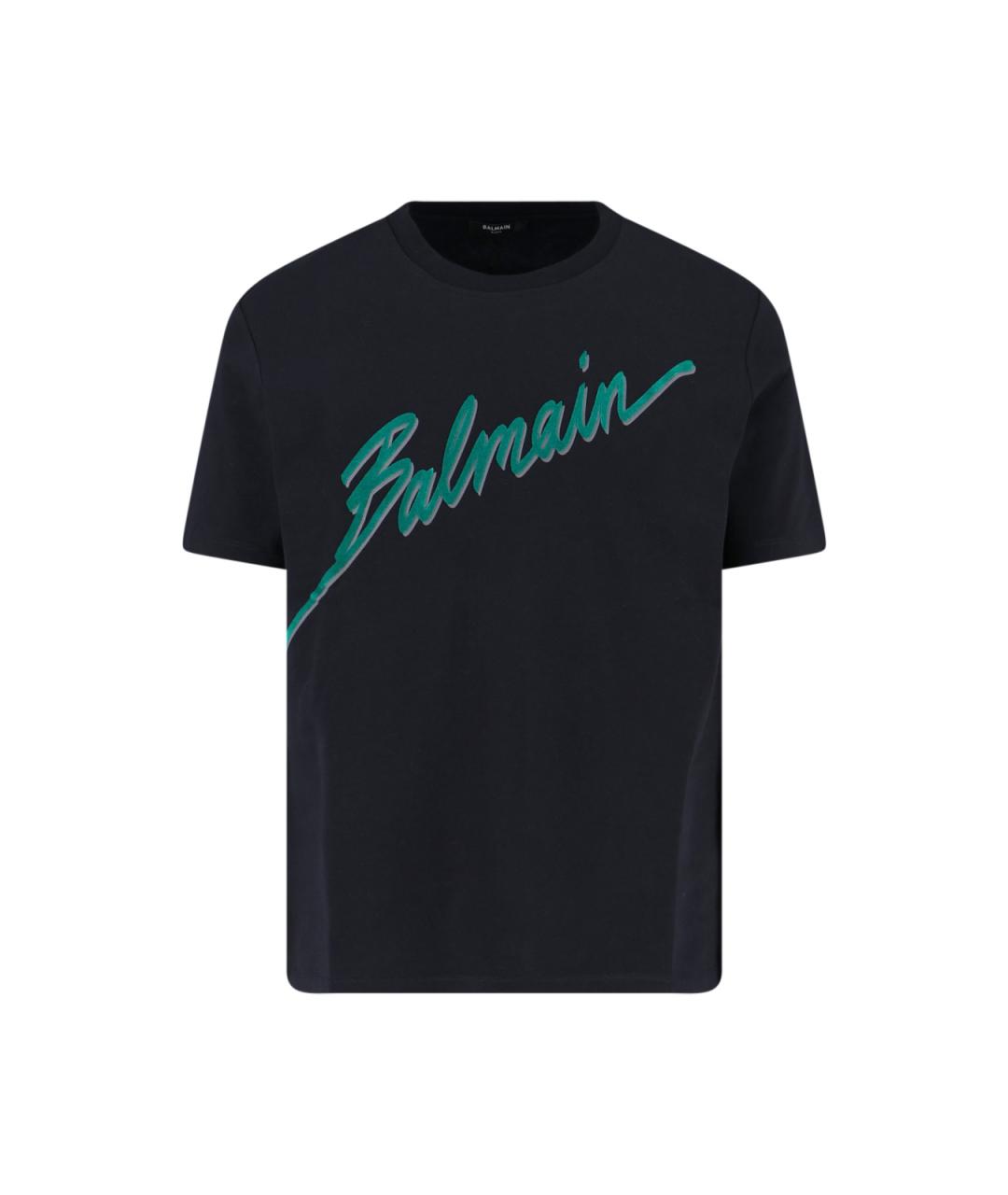 BALMAIN Черная хлопковая футболка, фото 1