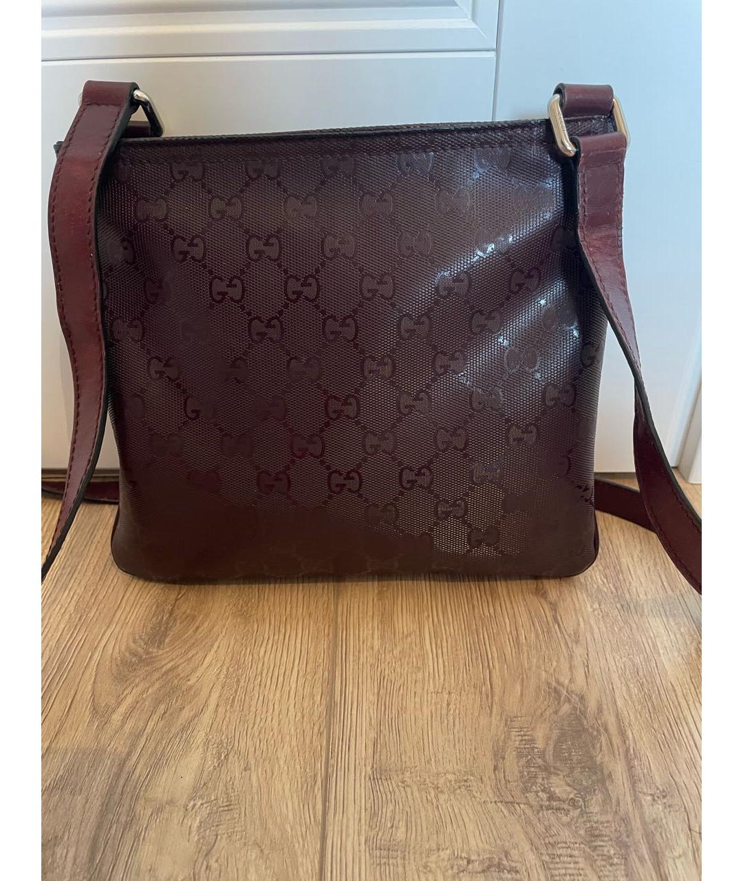 GUCCI Бордовая сумка через плечо из искусственной кожи, фото 3