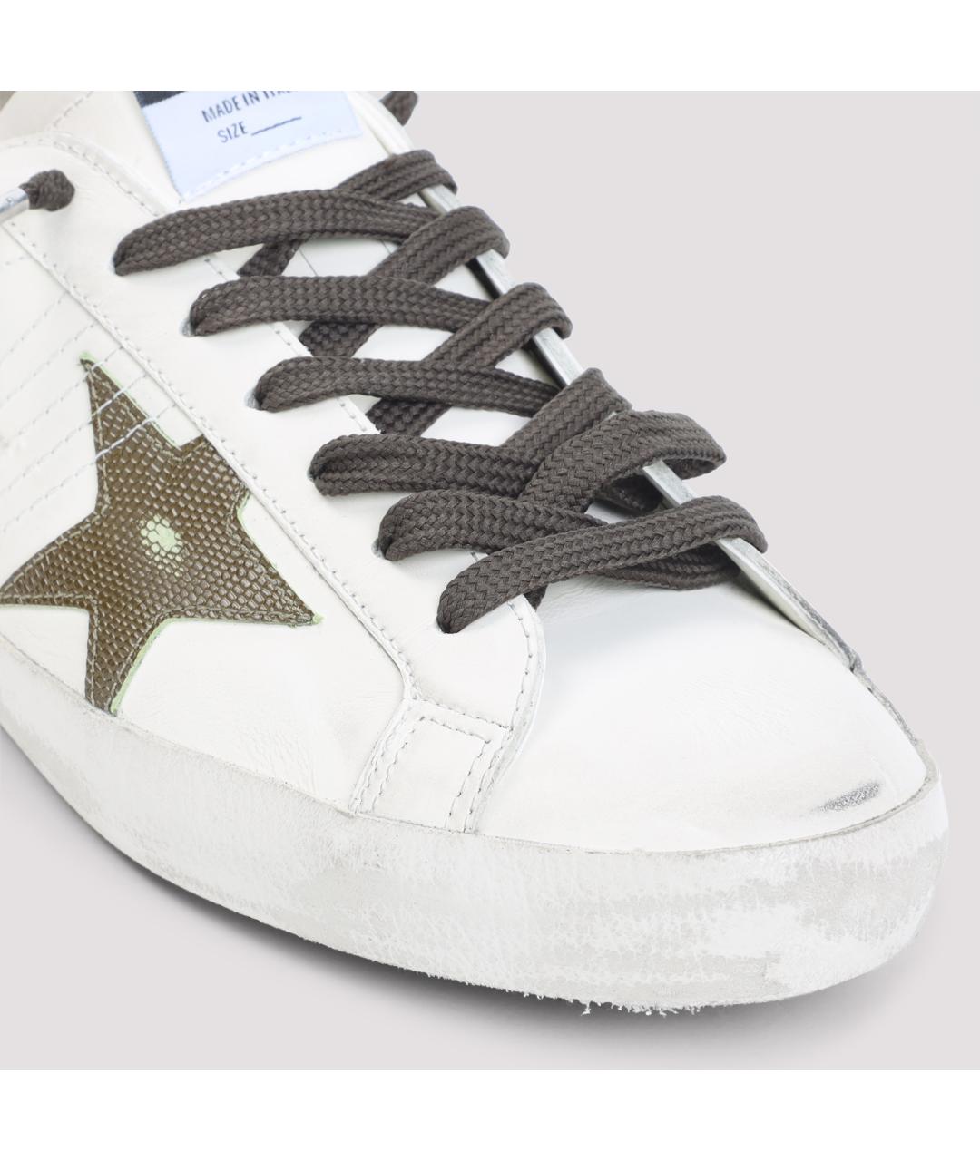 GOLDEN GOOSE DELUXE BRAND Белые кожаные низкие кроссовки / кеды, фото 5