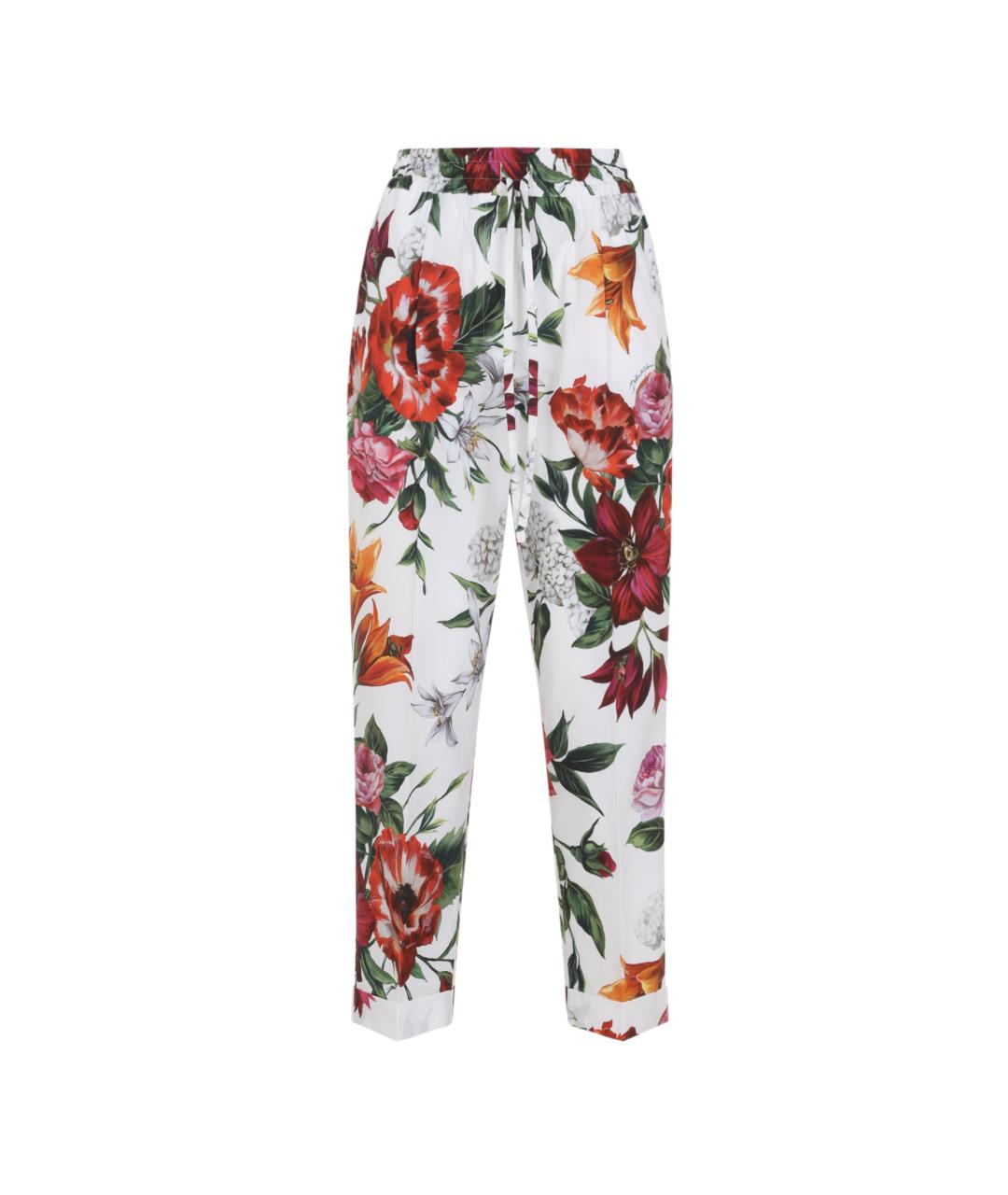 DOLCE&GABBANA Мульти хлопковые прямые брюки, фото 1