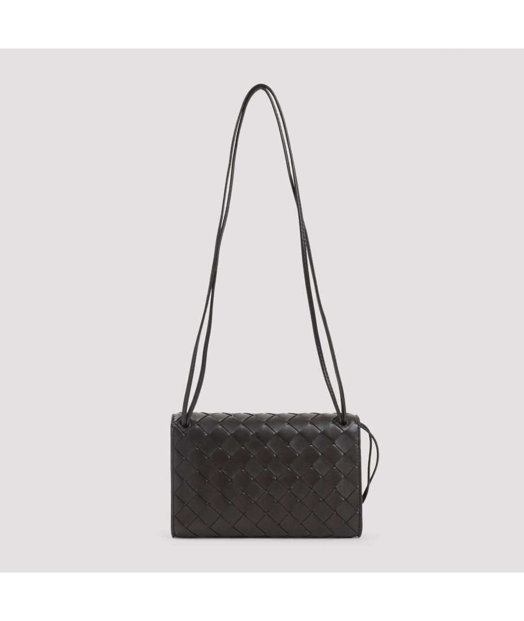 BOTTEGA VENETA Коричневая кожаная сумка через плечо, фото 4