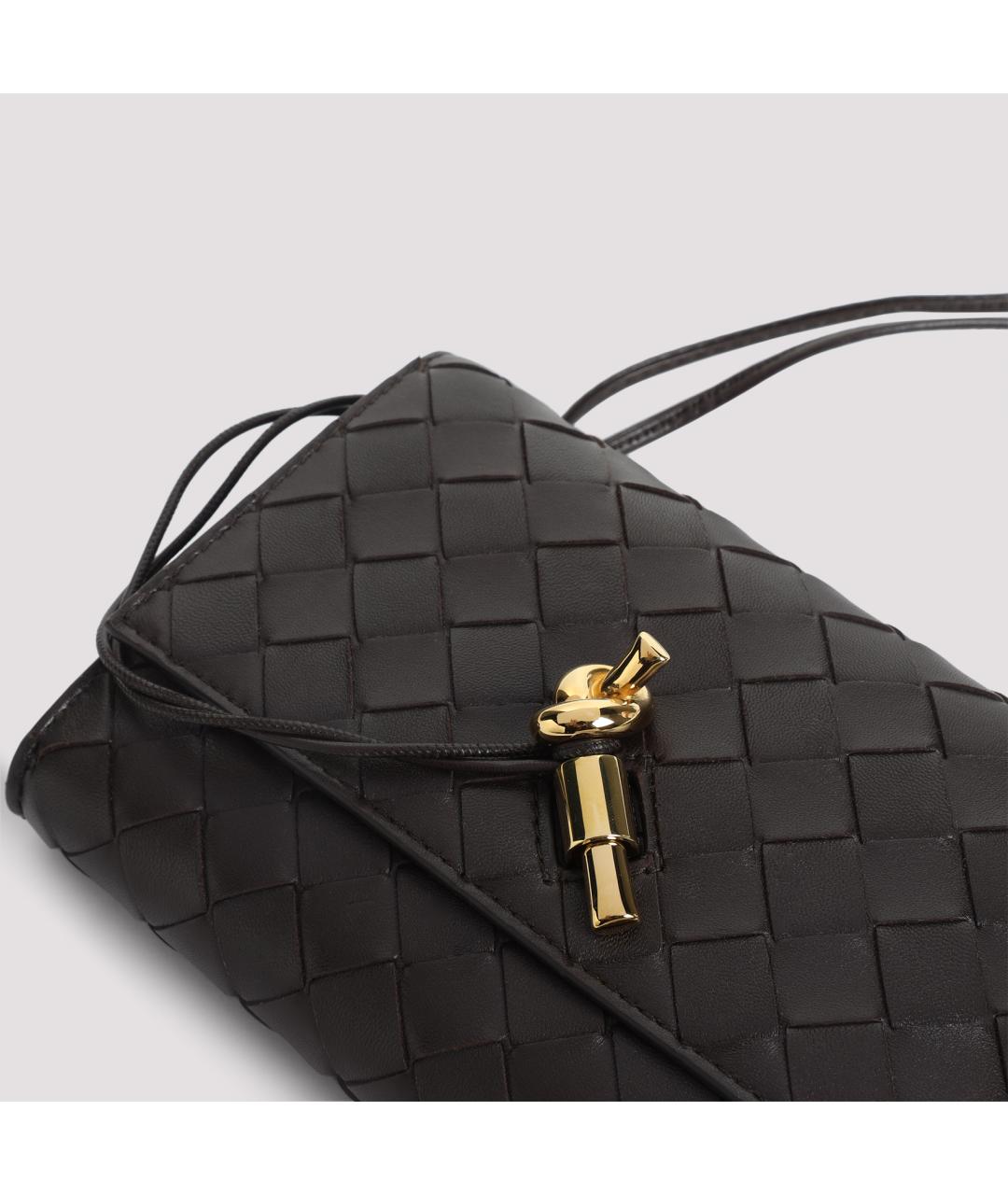 BOTTEGA VENETA Коричневая кожаная сумка через плечо, фото 5