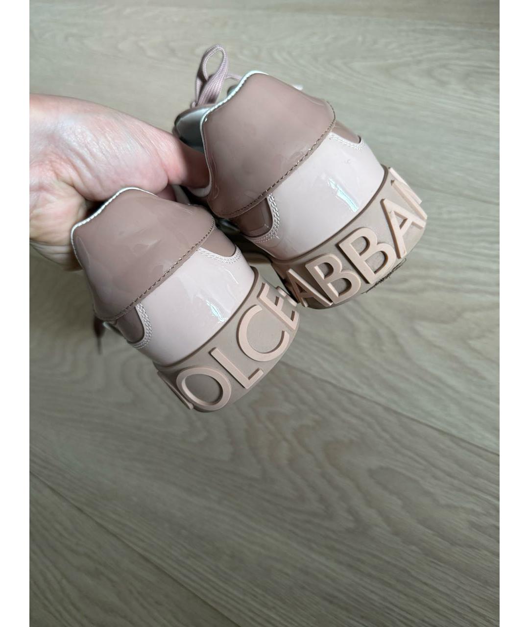 DOLCE&GABBANA Коралловые кроссовки из лакированной кожи, фото 4