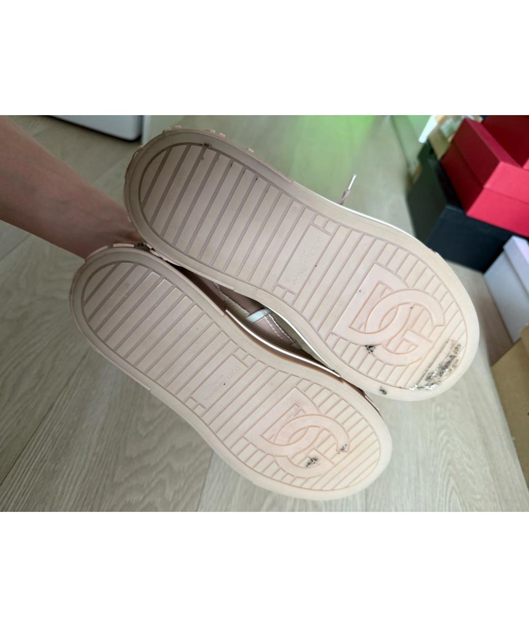 DOLCE&GABBANA Коралловые кроссовки из лакированной кожи, фото 5