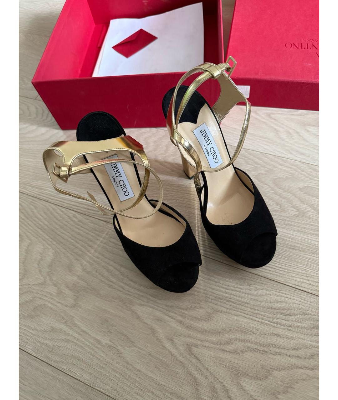 JIMMY CHOO Черные замшевые босоножки, фото 7