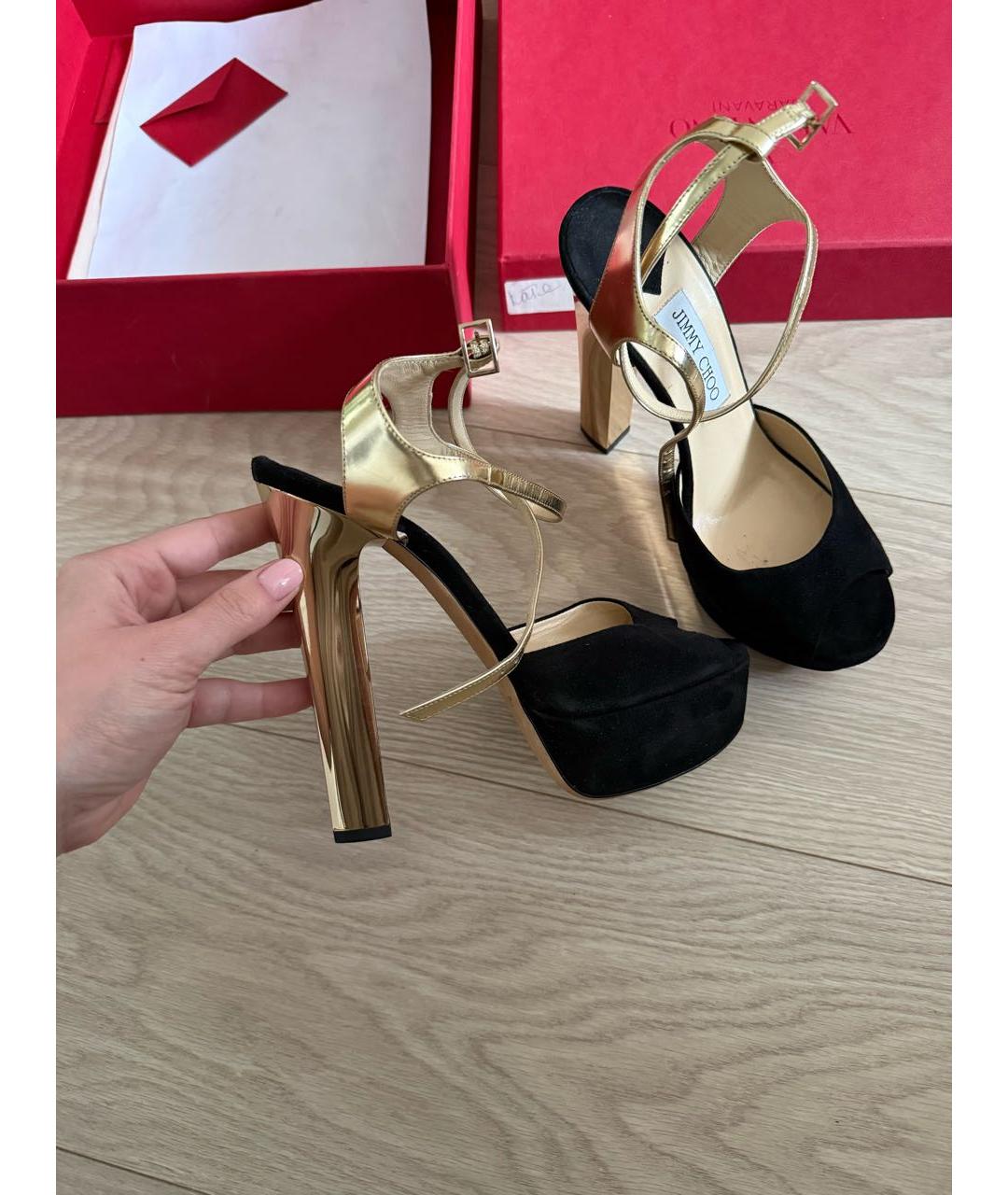 JIMMY CHOO Черные замшевые босоножки, фото 5