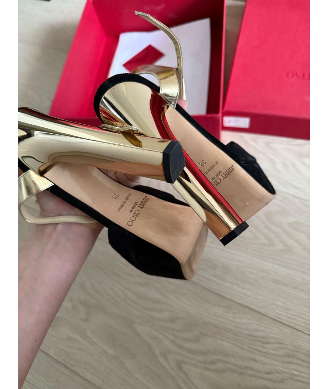 JIMMY CHOO Черные замшевые босоножки, фото 6
