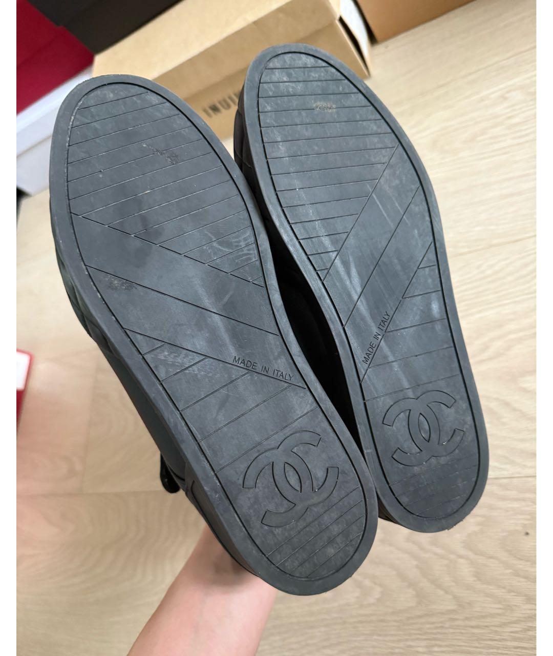 CHANEL Черные кожаные кроссовки, фото 5