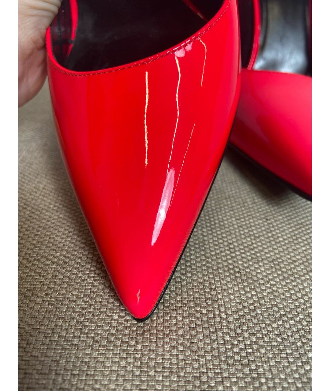 SAINT LAURENT Красные туфли из лакированной кожи, фото 5