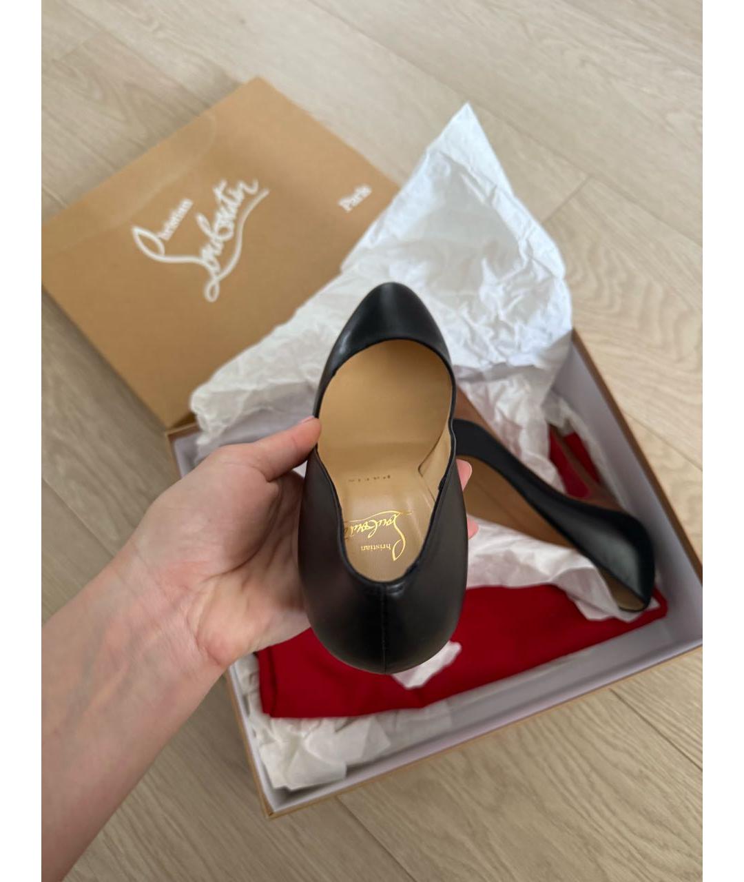 CHRISTIAN LOUBOUTIN Черные кожаные туфли, фото 5