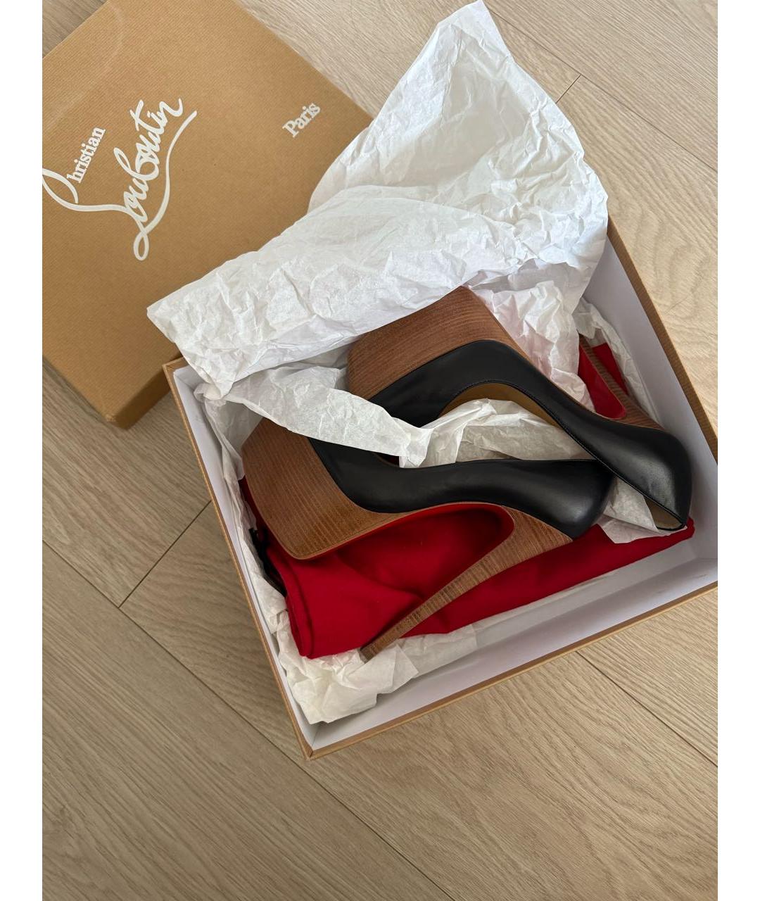 CHRISTIAN LOUBOUTIN Черные кожаные туфли, фото 7