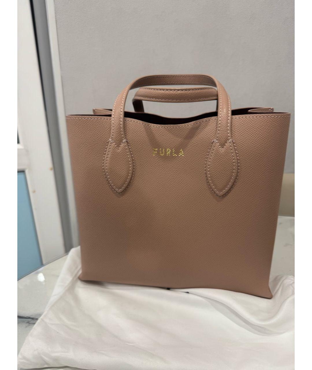 FURLA Розовая кожаная сумка тоут, фото 6