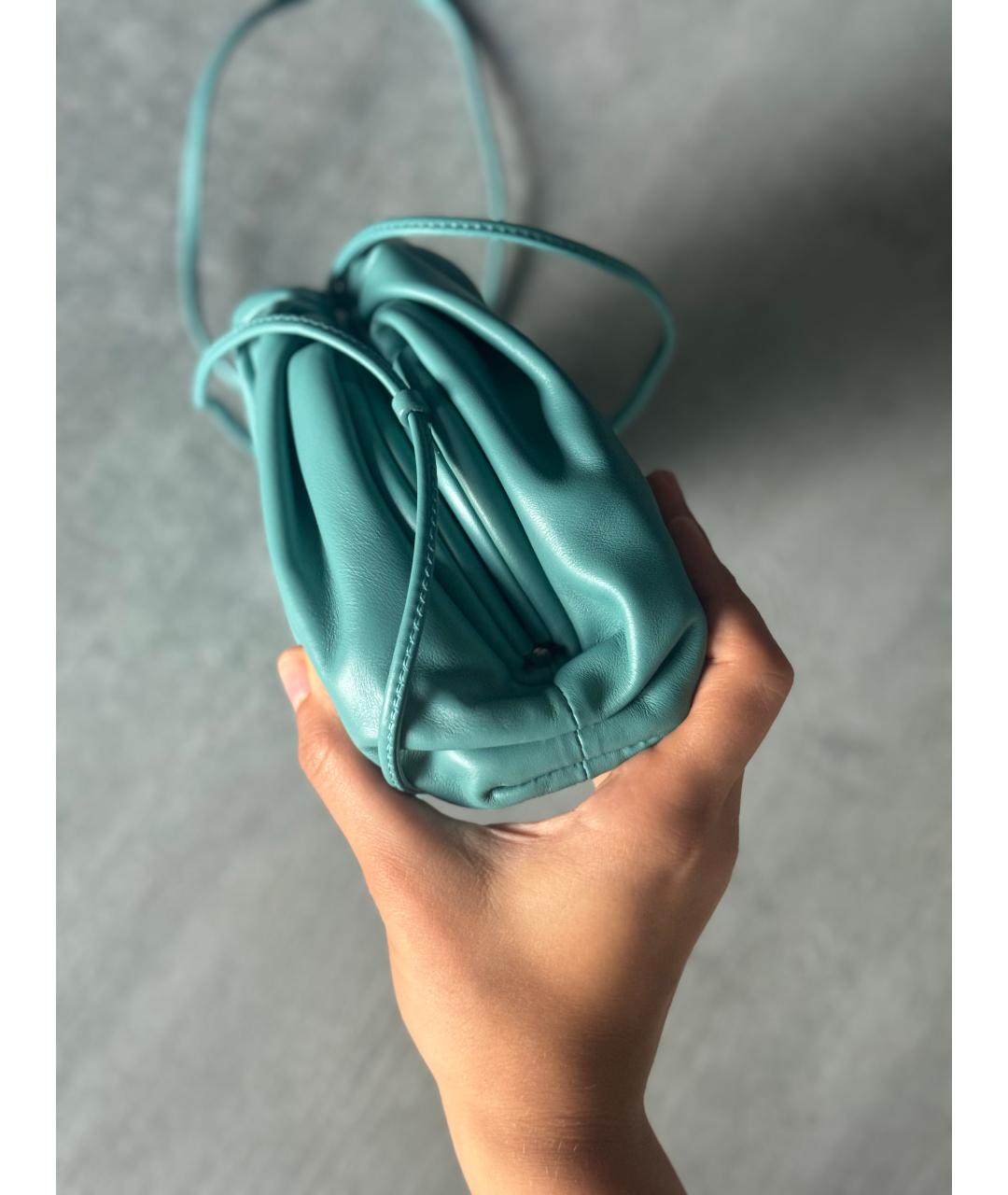 BOTTEGA VENETA Голубая кожаная сумка через плечо, фото 4