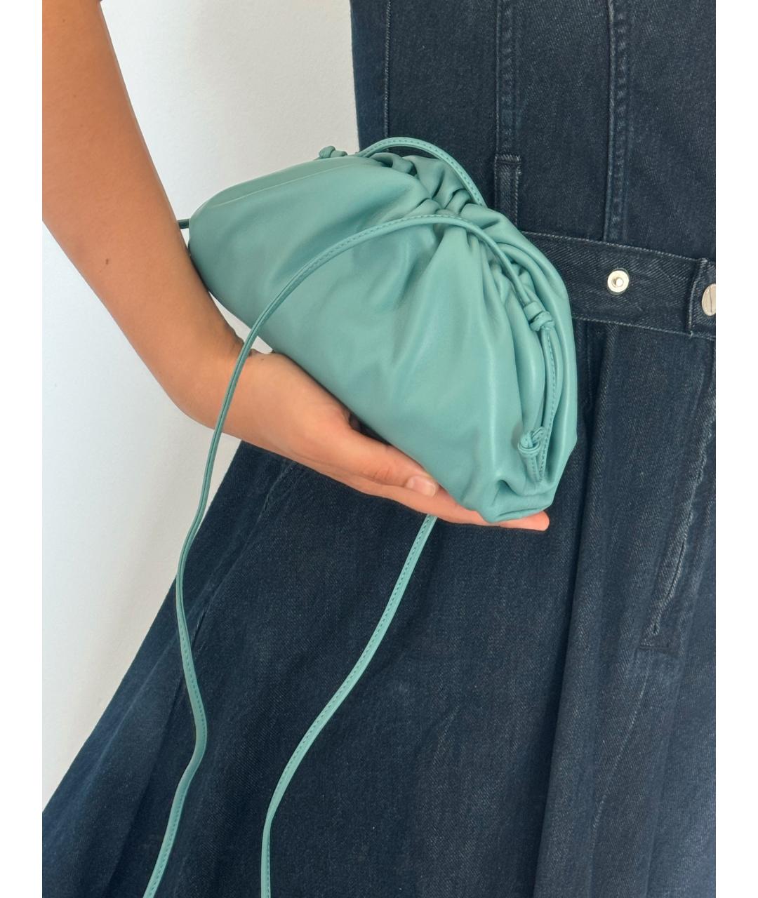 BOTTEGA VENETA Голубая кожаная сумка через плечо, фото 6