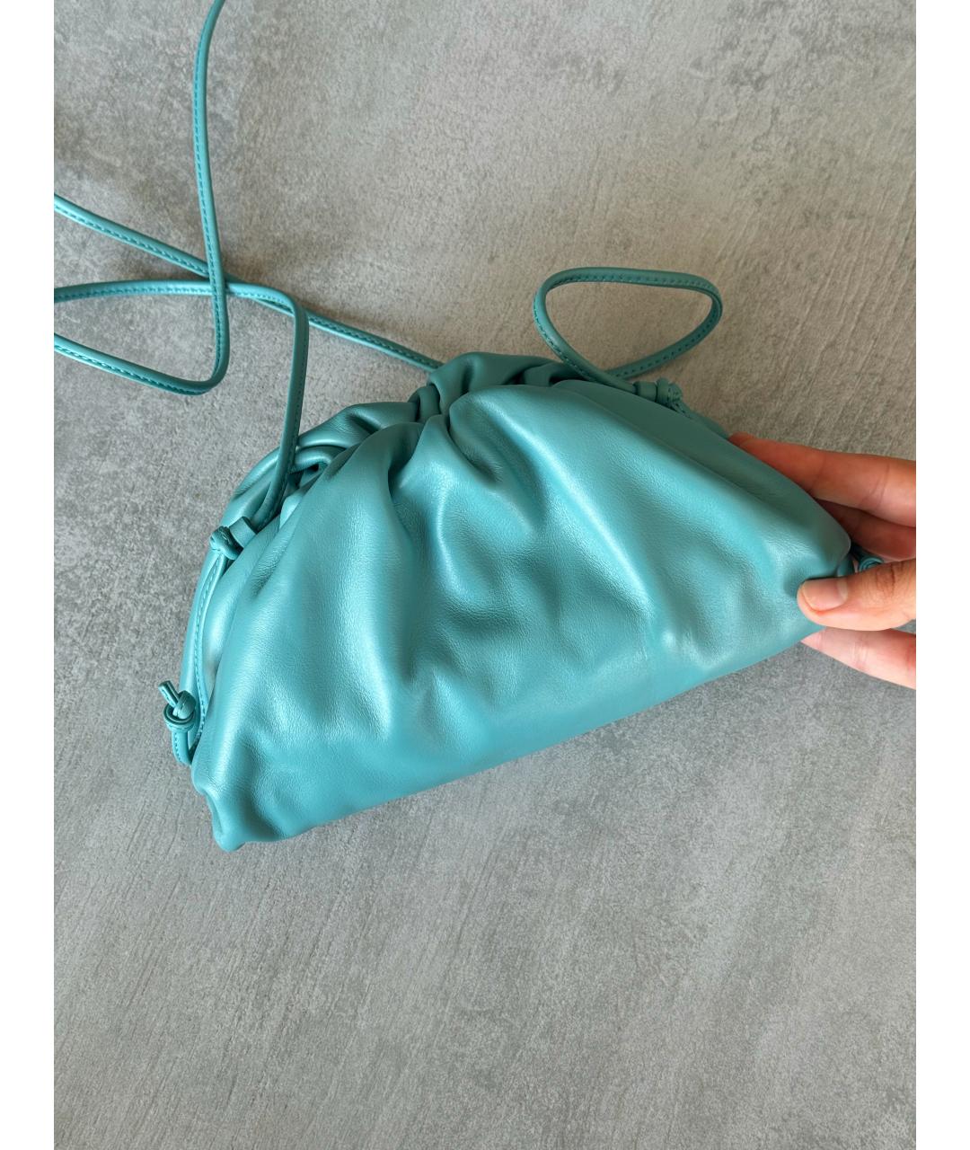 BOTTEGA VENETA Голубая кожаная сумка через плечо, фото 2