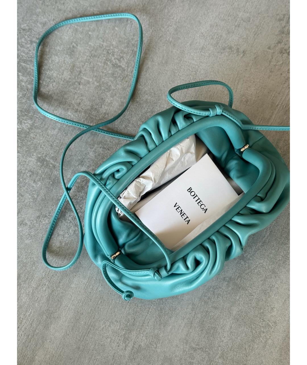 BOTTEGA VENETA Голубая кожаная сумка через плечо, фото 5