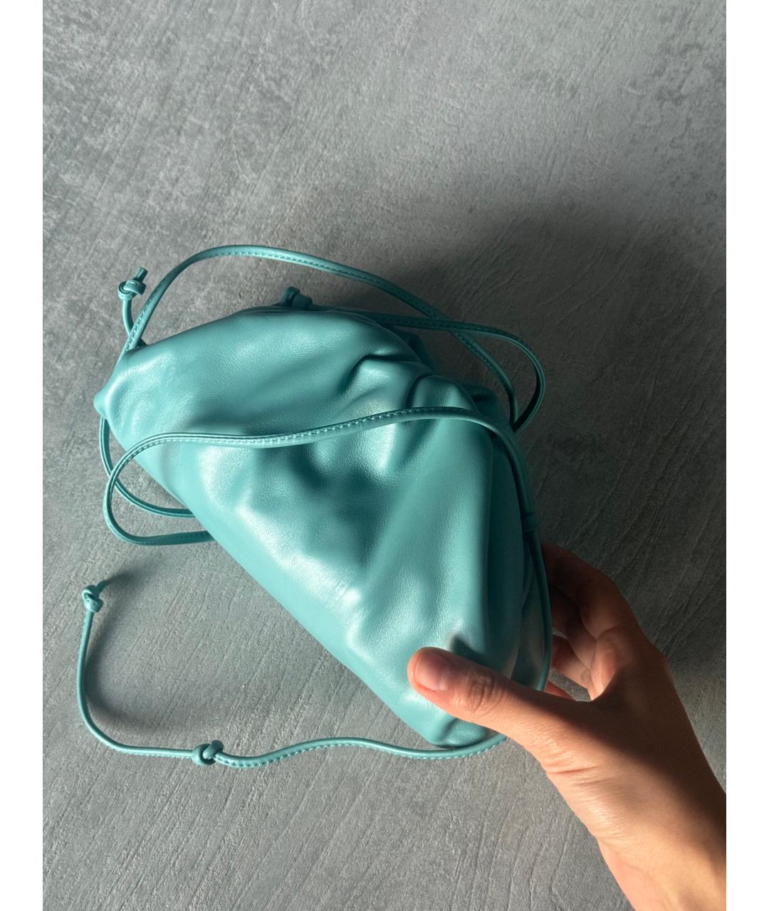 BOTTEGA VENETA Голубая кожаная сумка через плечо, фото 3
