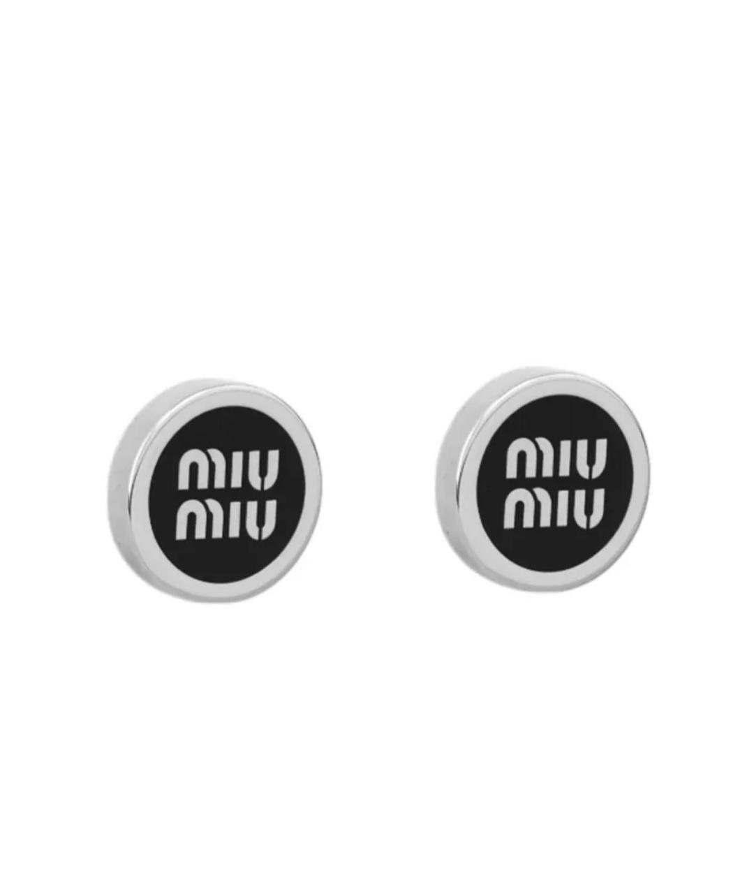 MIU MIU Черные металлические серьги, фото 1